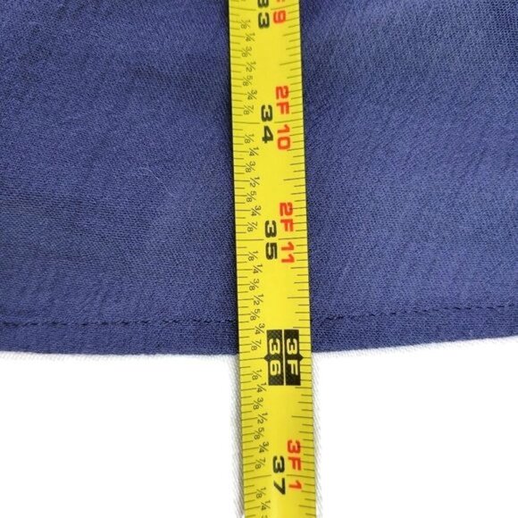 Roamans Crepe Dress Size 26W Blue Button Front Dolman Roll Tab Sleeve Rayon New - Picture 8 of 12